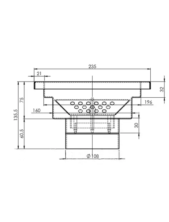 Sifon canalizare 235*235 mm oţel inoxidabil thumbnail 6