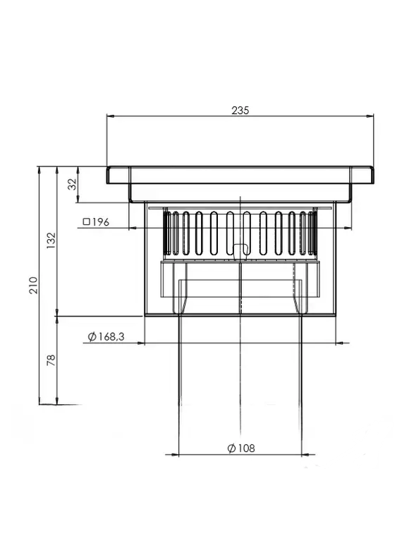 Sifon canalizare 235*235 mm oţel inoxidabil thumbnail 5